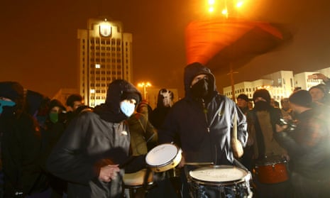 People protest in Minsk against a tax on those who work fewer than six months a year.