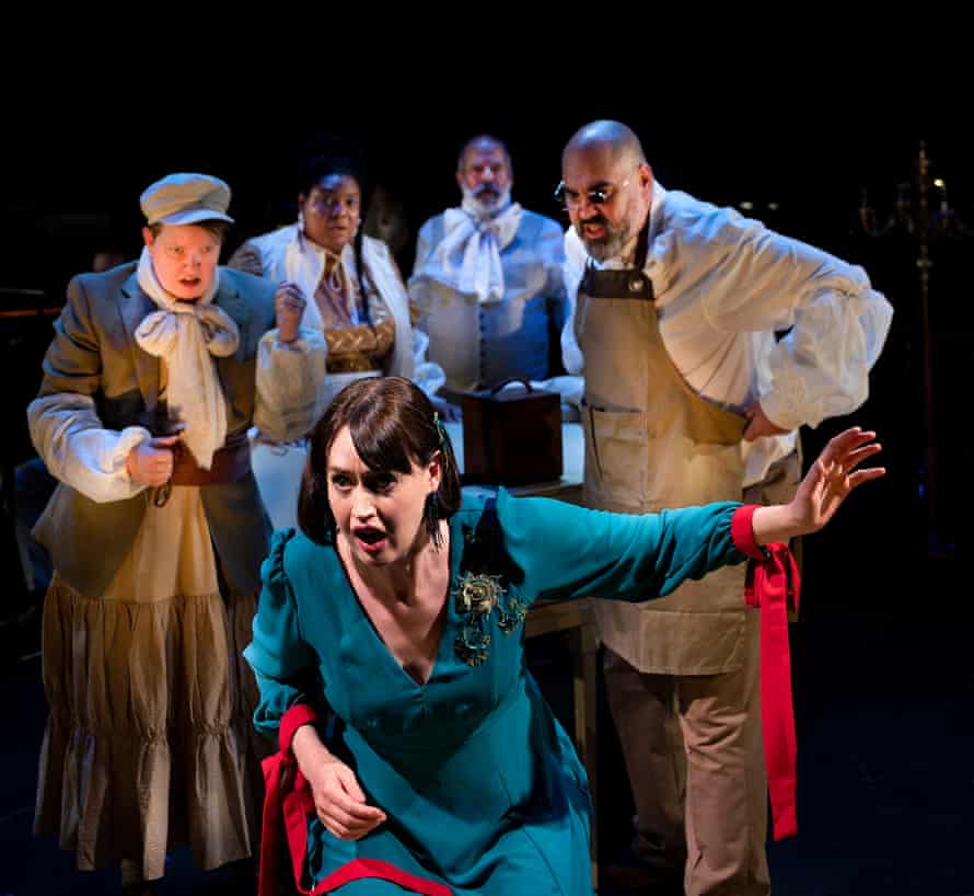 Bethan Langford, center, as Theresia, and in The Paradis Files.