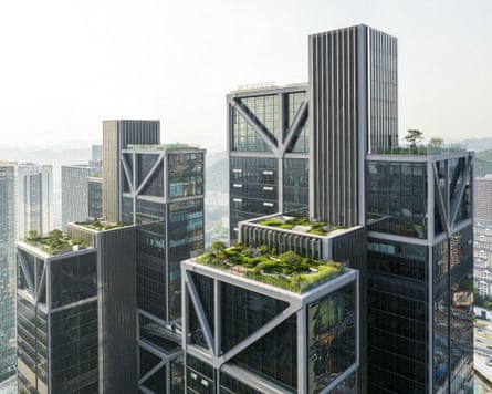 The roof gardens of the headquarters of DJI in Shenzhen.