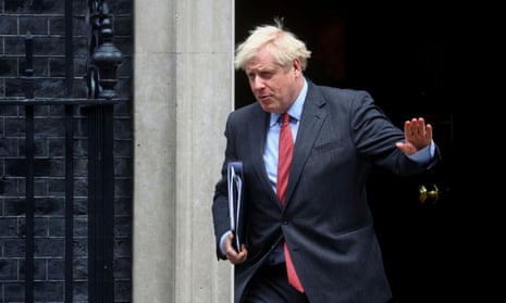 Boris Johnson leaves 10 Downing Street.