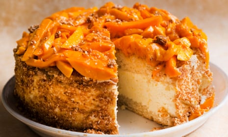 Open sesame: cheesecake with sesame and mango.