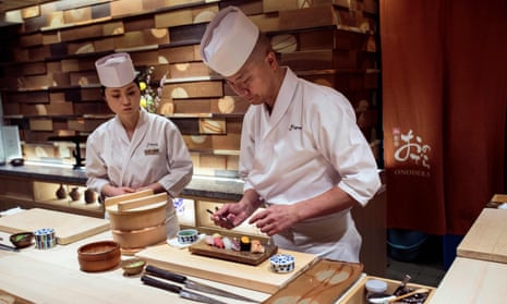 Sushi chefs at Sushi Ginza Onodera, Tokyo.
