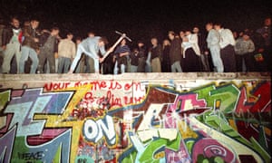 November 10, 1989, people start to break the Wall near the Brandenburg Gate