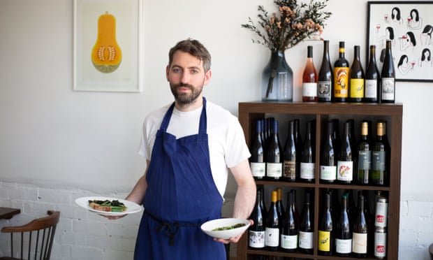 Chef Rab Adams in his restaurant Hern in Chapel Allerton in Leeds,west Yorkshire.