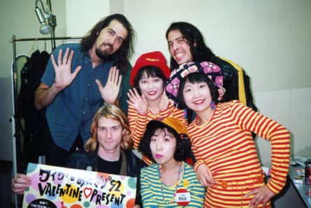 Shonen Knife with Nirvana in Osaka in 1992.