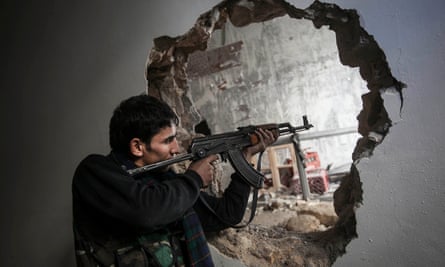 A Free Syrian Army fighting in Aleppo in 2015