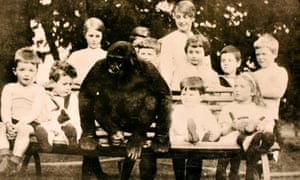 John Daniel with the schoolchildren of Uley, Gloucestershire.