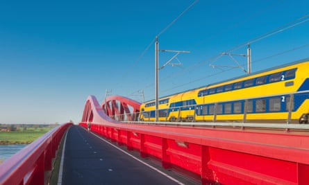 A new railway bridge over the IJssel River.