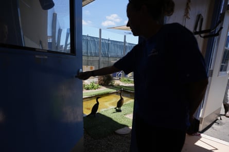a person opening a door