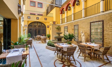 Courtyard at H10 Corregidor Boutique Hotel, Seville, Spain.