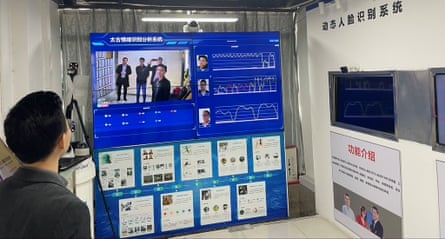 Visitors to Taigusys in Shenzhen are greeted by cameras capturing their images on a big screen that displays body temperature, estimated age and other statistics.