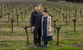 Adrian Pike, winemaker with wife Galia at their vineyard and winery near Ashford, Kent.