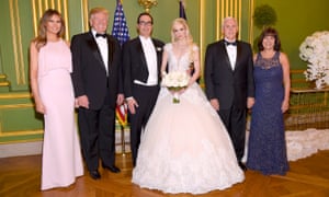 Donald and Melania Trump, along with Mike and Karen Pence, attended the wedding of Louise Linton and Steven Mnuchin in June 2017.