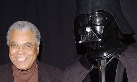 James Earl Jones with Darth Vader in 2002 at The Attack of the Clones premiere.