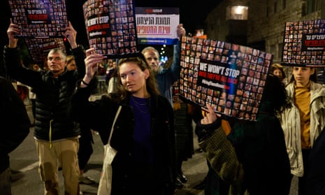 The rally outside Netanyahu’s home in Jerusalem