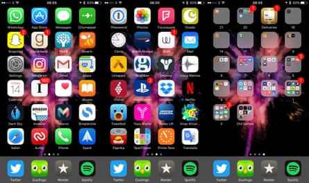 Composite of iPhone Apps on home screen