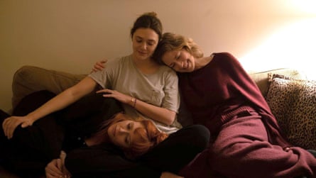 Triple threat: in His Three Daughters with Natasha Lyonne and Elizabeth Olsen.