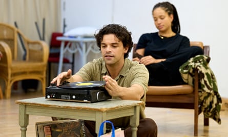 Jacob Fortune-Lloyd and Georgia Landers in rehearsals for Rock ’n’ Roll at Hampstead theatre.