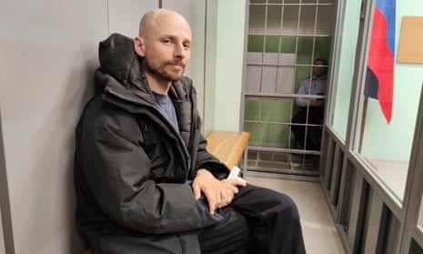 Sergey Karelin appears in court in Russia’s Murmansk region on Saturday