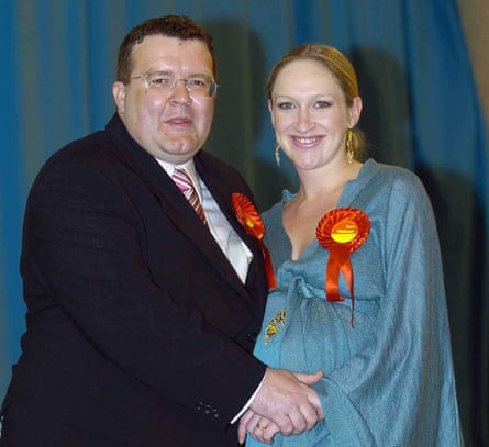 With his ex-wife, Siobhan, during the election count in his constituency in 2005.