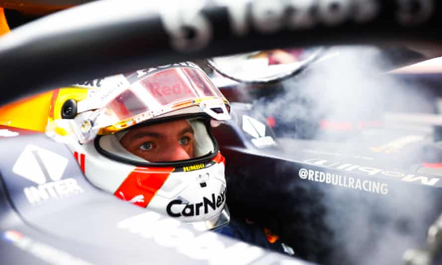 Max Verstappen in his car in Red Bull's garage in Abu Dhabi