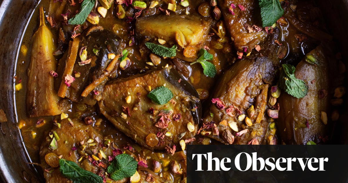 Nigel Slater’s recipes for slow-cooked aubergine, and for orange and almond cakes