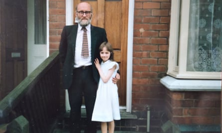 Mascarenhas, aged seven, with her father in Birmingham, 1987