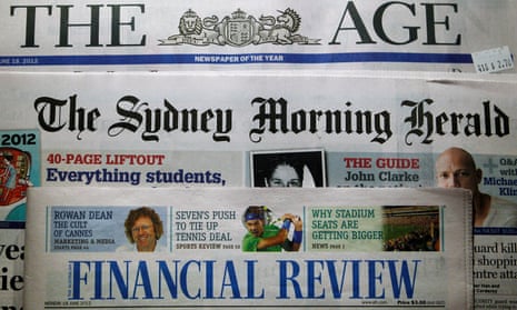 Fairfax mastheads of The Age, The Sydney Morning Herald and the Australian Financial Review.