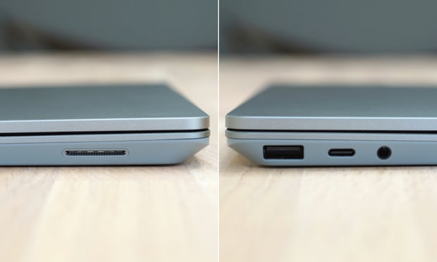 The ports on the side of the Surface Laptop Go 2.