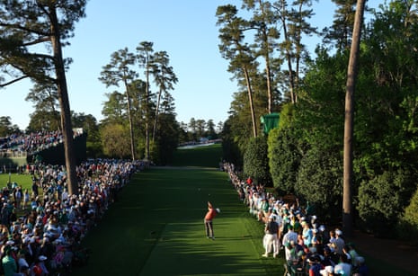 Spain's Jon Rahm hits his tee shot on the 18th hole.