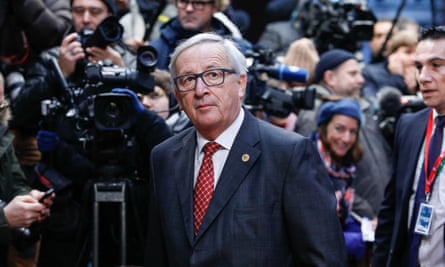 Jean-Claude Juncker arrives at the Brussels summit on Friday.