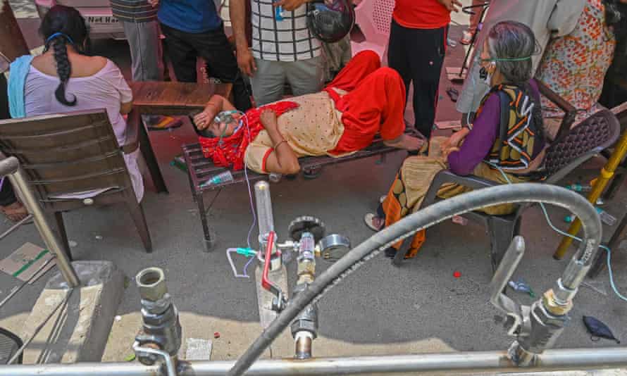 Covid-Patienten in Ghaziabad, Indien