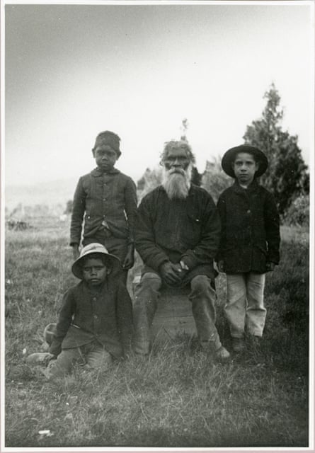 William Barak, with children from Coranderrk. Date unknown.