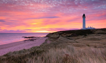 Covesea Lighthouse on the Moray Coast Trail.