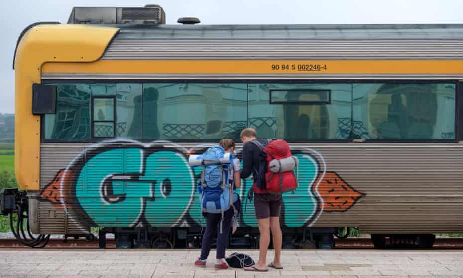 Right of passage … young backpackers Interrailing across Europe.