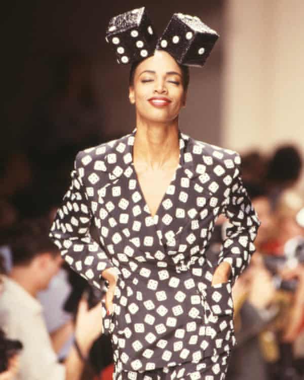 A model wearing spring/summer 1989 Patrick Kelly designs at Paris fashion week.