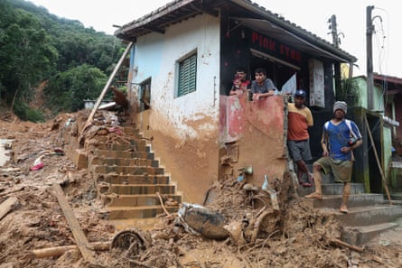 A damaged home in the Juquehy district, in the city of São Sebastiao.