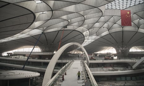 Construction work on the new Beijing Daxing International Airport 