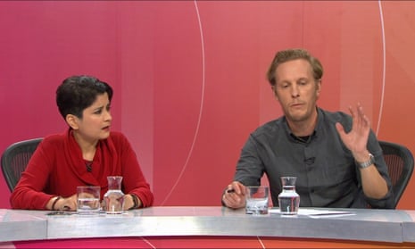Laurence Fox (right) holds court on BBC Question Time.