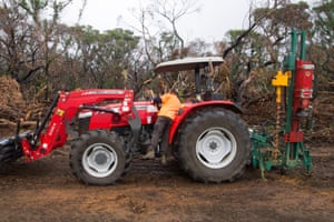 Steve Hewitt operating machinery