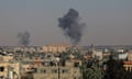 Smoke rises following an Israeli airstrike in central Gaza. Follow live for latest updates in the Israel-Gaza war.