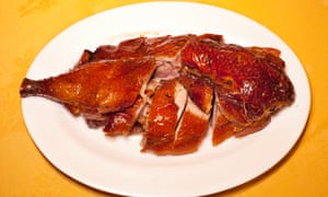 ‘The skin is dark lacquered, the meat soft and sensuous’: roast duck.
