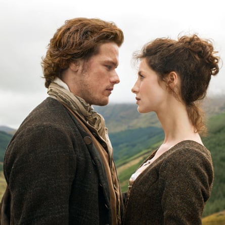 Sam Heughan and Catriona Balfe in a still from season 1 of Outlander