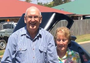 Des Williams, who died from coronavirus on 2 April in a Toowoomba hospital, and his wife Bev. The 85-year-old was a passenger on the Ruby Princess cruise ship.