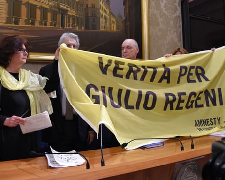 Banner displayed in Rome in 2016, for the Cambridge PhD student Giulio Regeni, who was tortured and killed in Egypt.