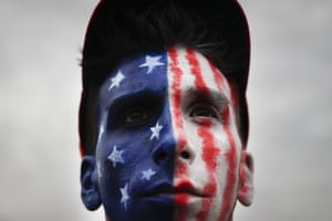 Anthony Messina of Brooklyn, New York stands on the National Mall in Washington