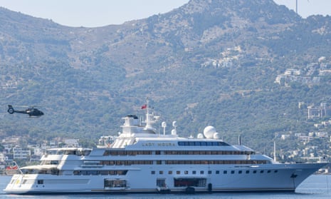 The luxury yacht Lady Moura, owned by Mexican billionaire Ricardo Salinas Pliego.