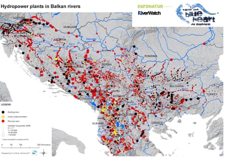 Hydropower plants in Balkan rivers