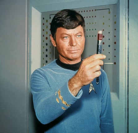 Deforest Kelley as Dr McCoy in Star Trek (1966).