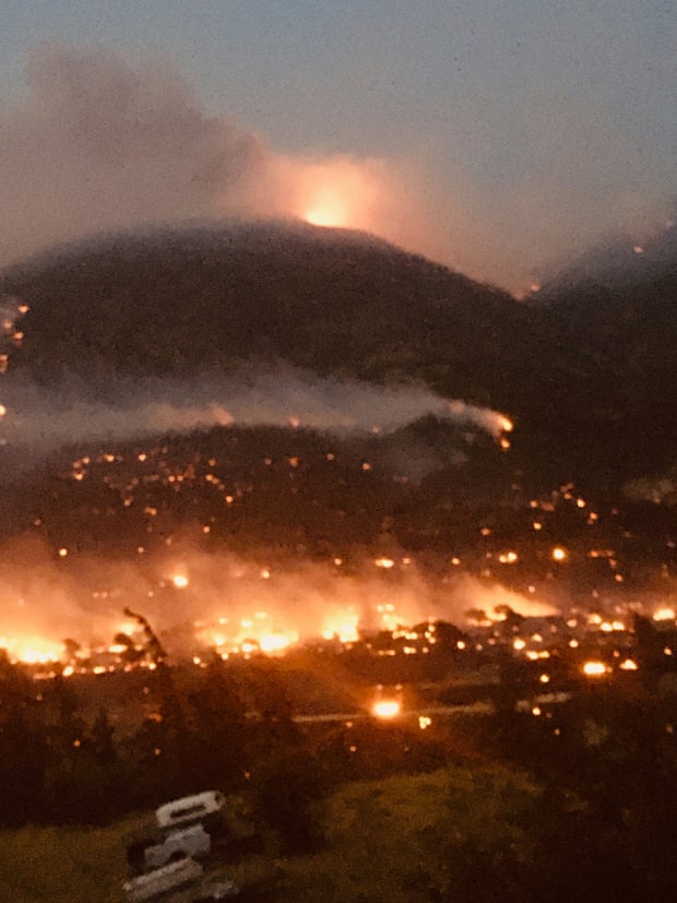 Wildfires can be seen burning around Lytton, British Columbia. Courtesy of Jack Zimmerman